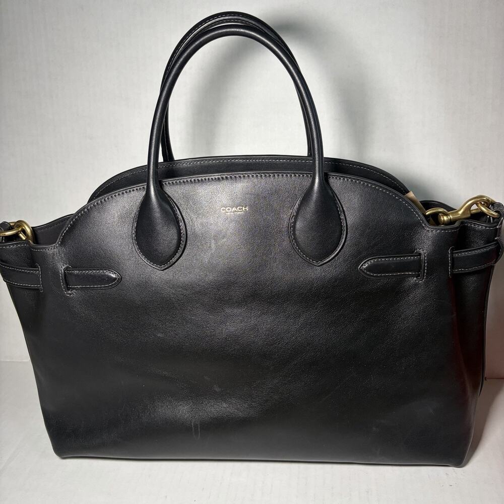 Coach Soft Empire Carryall Bag 40 Brass/Black W/ Dustbag